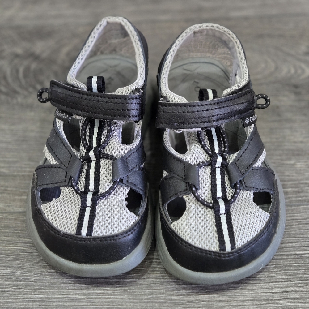 Columbia Black and Gray Sporty Sandals with Velcro Straps